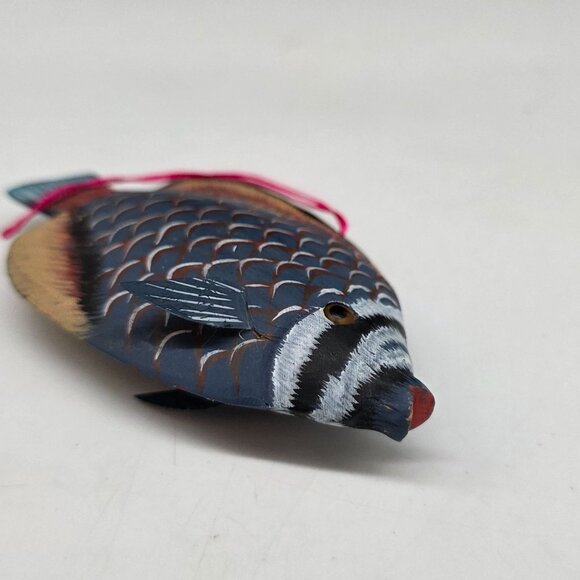 Handcrafted Decorative Tropical Fish Hanging Ornament Detailed Hand Paited - Picture 7 of 7